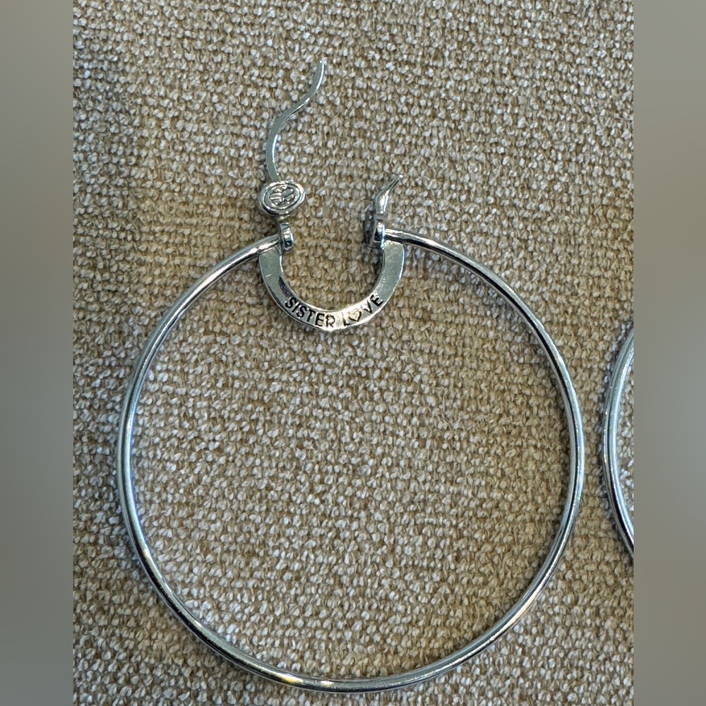 Simone I. Smith - Sister Love Princess Hoops Large Silver - Picture 3 of 9